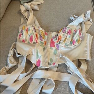 For Love And Lemons Cream Satin Top